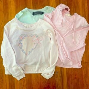 2 Distressed LoveShackFancy Pink Sweatshirts 💗🌼🌸